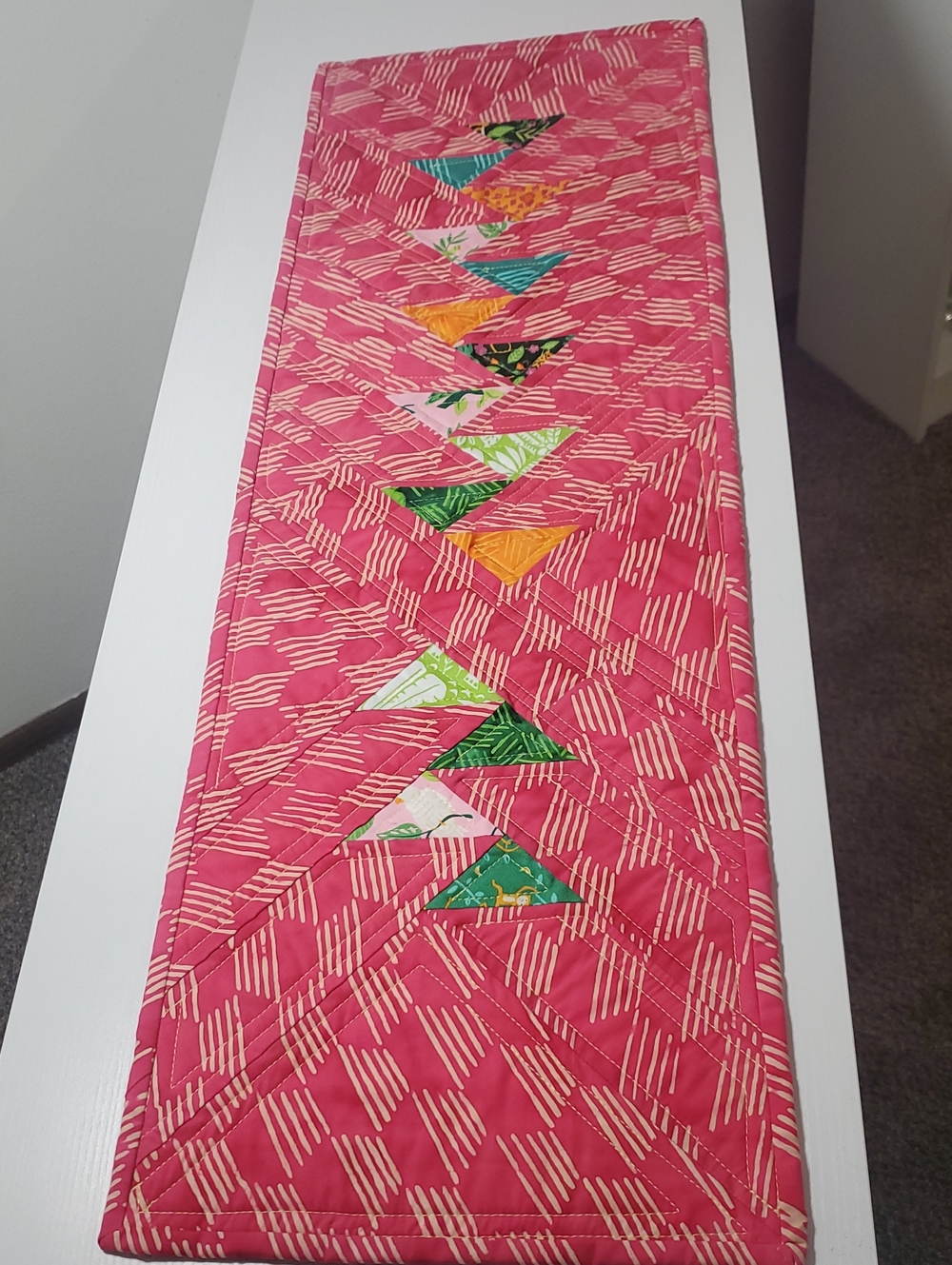 Quilted Tablr Runner in Moda Jungle Paradise Fabric